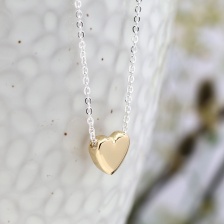 Silver Plated Necklace with Golden Heart by Peace of Mind